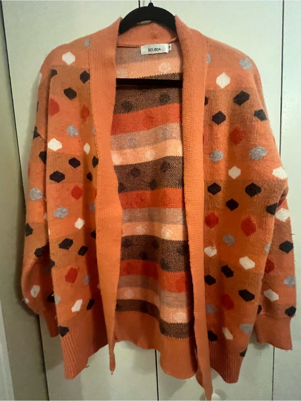 Belinda Orange Open-Front Women’s Cardigan. M. Dopamine. Whimsy. Colorful.